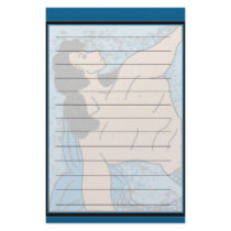 Black Hair Merman Fantasy Stationery by SialiciousStationary Black Hair Merman Fantasy Stationery