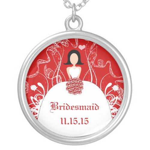 Black Hair Red Wedding 1st Christmas Necklace necklace