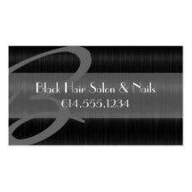 Black Hair Salon Stylish Beautician Business Card