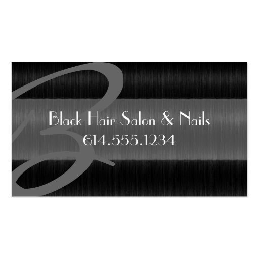 Black Hair Salon Stylish Beautician Business Card