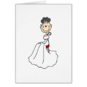 Black Hair Stick Bride Card by stick_figures Black Hair Stick Bride Card