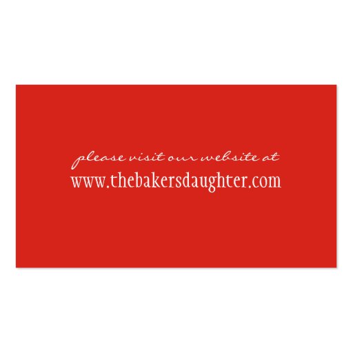 Black hair woman baking chef flour business cards (back side)