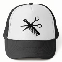 black hairdresser comb scissors hats