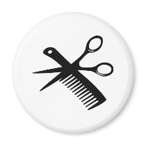 black hairdresser comb scissors magnets by Tomaniac black hairdresser comb scissors magnets