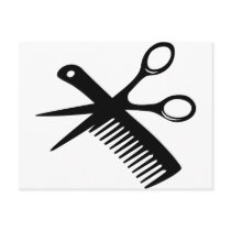 black hairdresser comb scissors postcards by Tomaniac black hairdresser comb scissors postcards