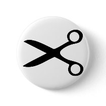 black hairdresser scissors buttons by Tomaniac black hairdresser scissors buttons