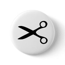 black hairdresser scissors buttons by Tomaniac black hairdresser scissors buttons