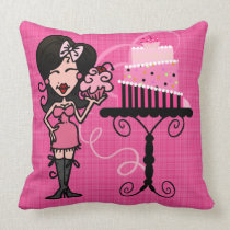 Black Haired Baker Pillow pillows