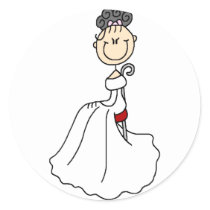 Black Haired Bride Stickers Sticker