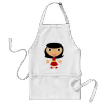 Black Haired Girl With Red Shoes aprons