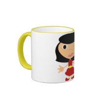 Black Haired Girl With Red Shoes mugs