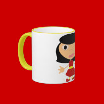 Black Haired Girl With Red Shoes mugs