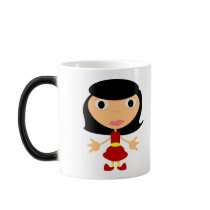 Black Haired Girl With Red Shoes mugs