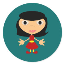 Black Haired Girl With Red Shoes stickers