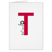 Black Haired Initial Notecards cards