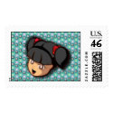 Black Haired Manga Girl Postage postage by stampstore Black Haired Manga Girl Postage postage