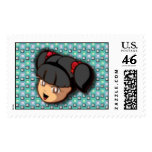 Black Haired Manga Girl Postage