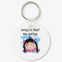 Black Haired World's Best Big Sister keychains