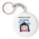 Black Haired World's Best Big Sister keychains