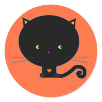 Black Halloween Cat Stickers by LilyRawR Black Halloween Cat Stickers