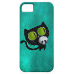 Black Halloween Cat with Skull iPhone 5 Covers
