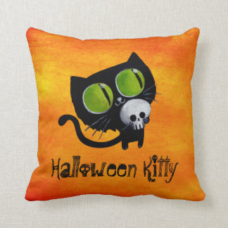 black cat pillow halloween