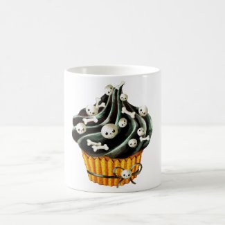 Black Halloween Cupcake Coffee Mugs