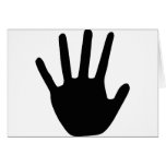 black hand icon greeting cards
