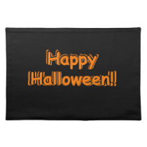Black Happy Halloween Party Placemat placemats