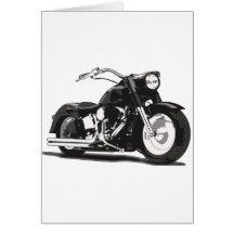 Black Harley motorcycle Cards