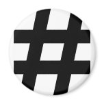 black hash number fridge magnet