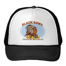 Black Hawk Chief of the Broadleafs Cigar Label Mesh Hat