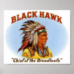 Black Hawk Chief of the Broadleafs Cigar Label posters