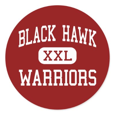 Black Hawk - Warriors - High - South Wayne Round Sticker by customteamsportswear