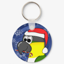 Black Headed Caique Christmas Keychain by MenagerieMayhem Black Headed Caique Christmas Keychain