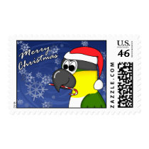 Black Headed Caique Christmas Postage Stamps by MenagerieMayhem Black Headed Caique Christmas Postage Stamps