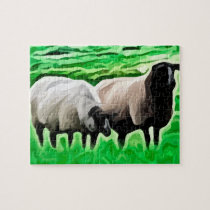 black headed sheep grazing puzzles