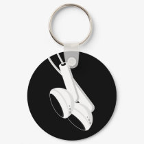 Black Headphones Keychain