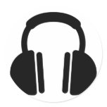 Black headphones sticker