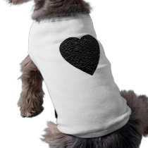Black Heart! 3D Relief Effect! Dog T-Shirt, Tee! pet clothing by PsyborgAli Black Heart! 3D Relief Effect! Dog T-Shirt, Tee! pet clothing