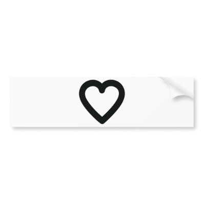 black heart bumper sticker