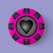 Black Heart Button by MidnightAkita Black Heart Button