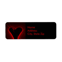 Black Heart Fractal Custom Return Address Labels