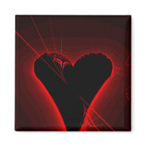 Black Heart Fractal Magnets