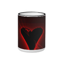 Black Heart Fractal Mugs
