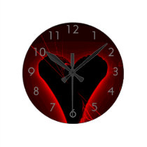 Black Heart Fractal Wall Clock