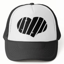 Black Heart Mesh Hat