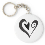 Black Heart in Heart Key Chains
