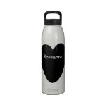 Black Heart Liberty Bottle Just Add Name Water Bottle