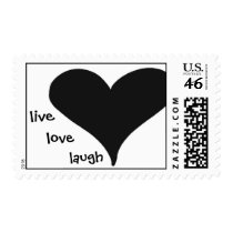 black heart, live, love, laugh postage by MICHELLERUMMO black heart, live, love, laugh postage